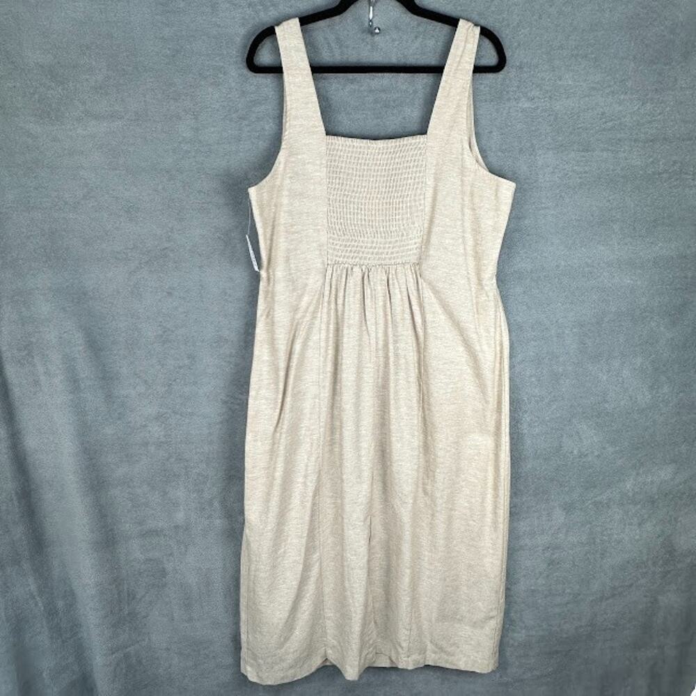 Old Navy Dress Womens Extra Large Tan Linen Sleeveless Minimalist Neutral Resort - Picture 5 of 11